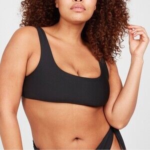 NWT SIMPLY SEAMLESS SCOOP PLUS SIZE BIKINI TOP - BLACK. Size 12W